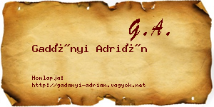 Gadányi Adrián névjegykártya